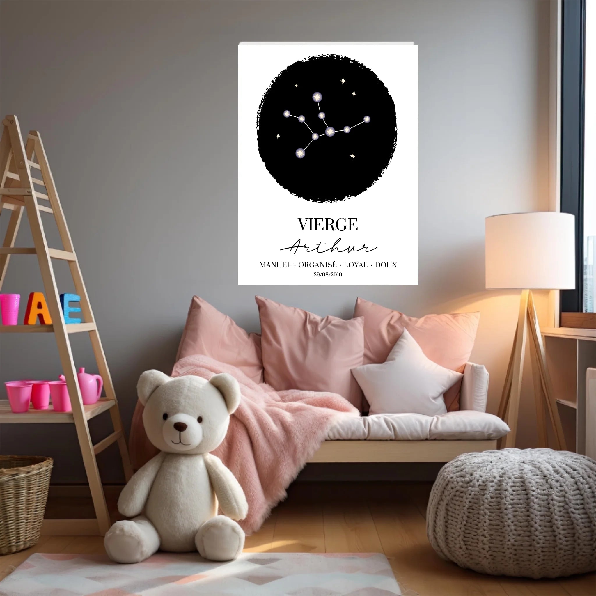Tableau Personnalisé Signe Astrologique étoiles Vierge