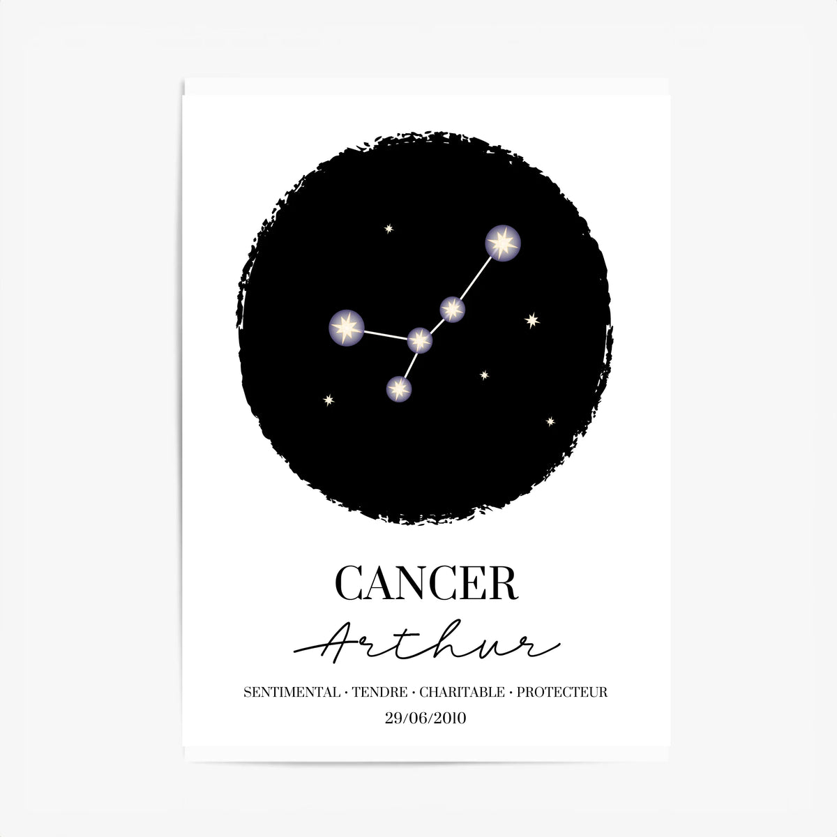 Tableau Personnalisé Signe Astrologique étoiles Cancer
