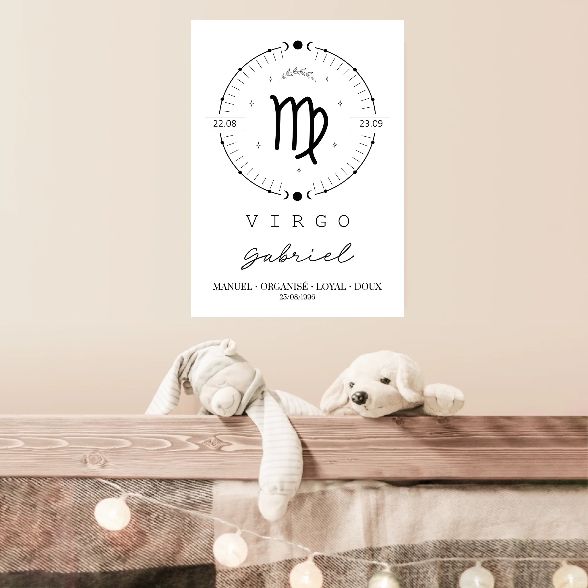 Tableau Personnalisé Signe Astrologique Boho Vierge