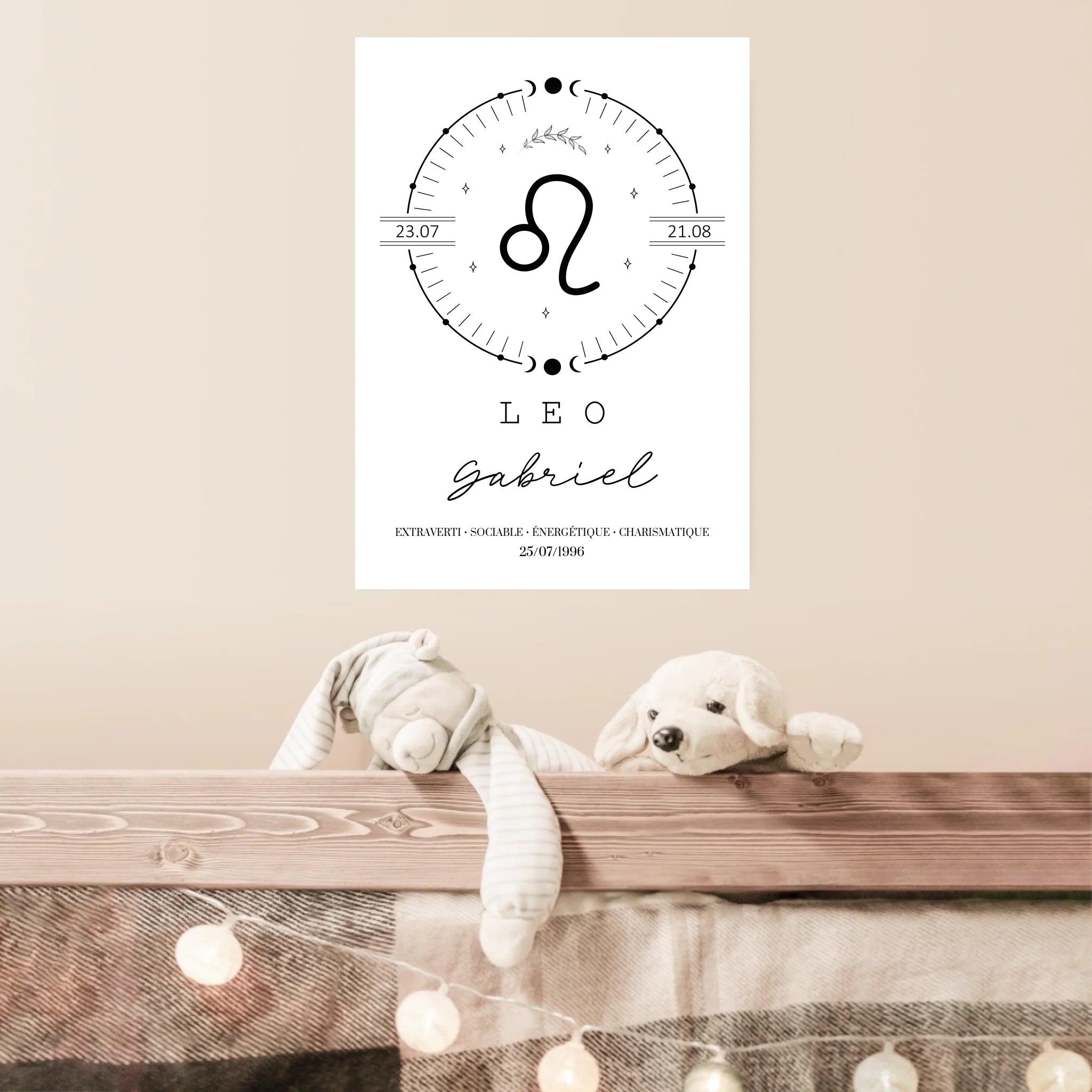 Tableau Personnalisé Signe Astrologique Boho Lion