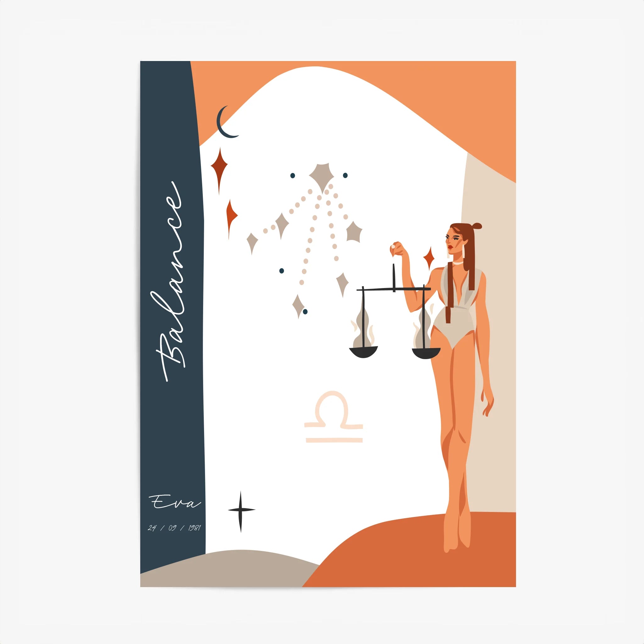 Tableau Personnalisé Signe Astrologique Balance Anastasy Helter