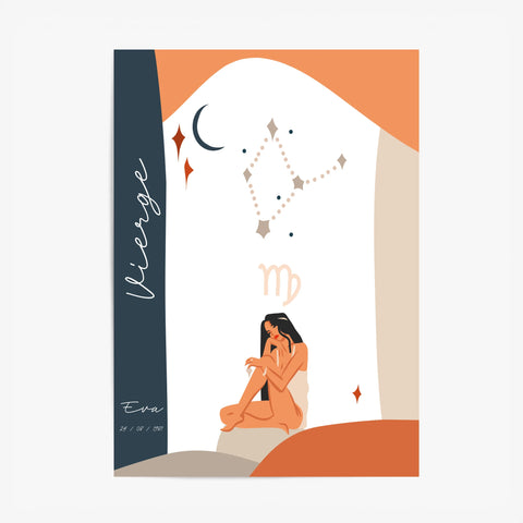 Tableau Personnalisé Signe Astrologique Vierge Anastasy Helter