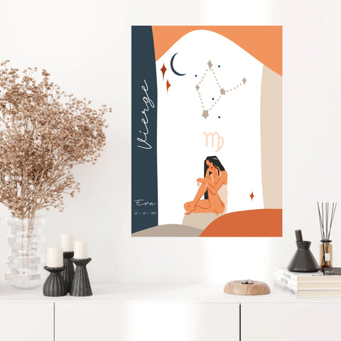 Tableau Personnalisé Signe Astrologique Vierge Anastasy Helter