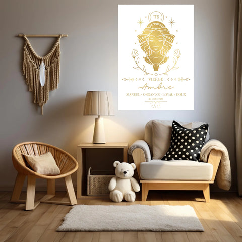 Tableau Personnalisé Signe Zodiaque Vierge