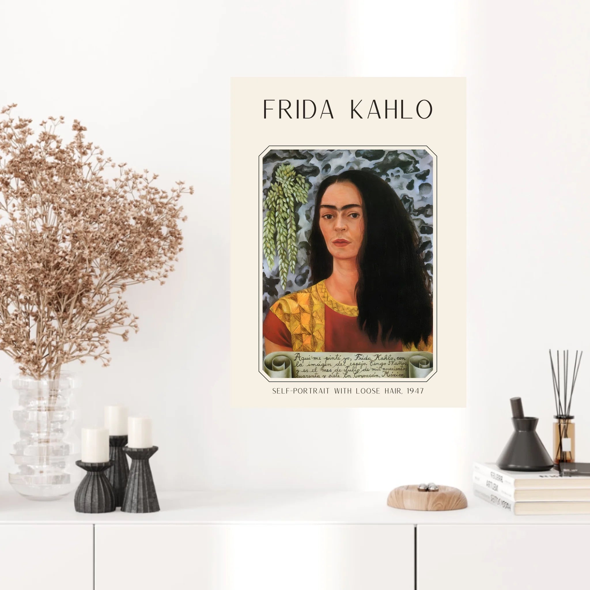 Affiche Frida Kahlo – Self Portrait Loose Hair 1947