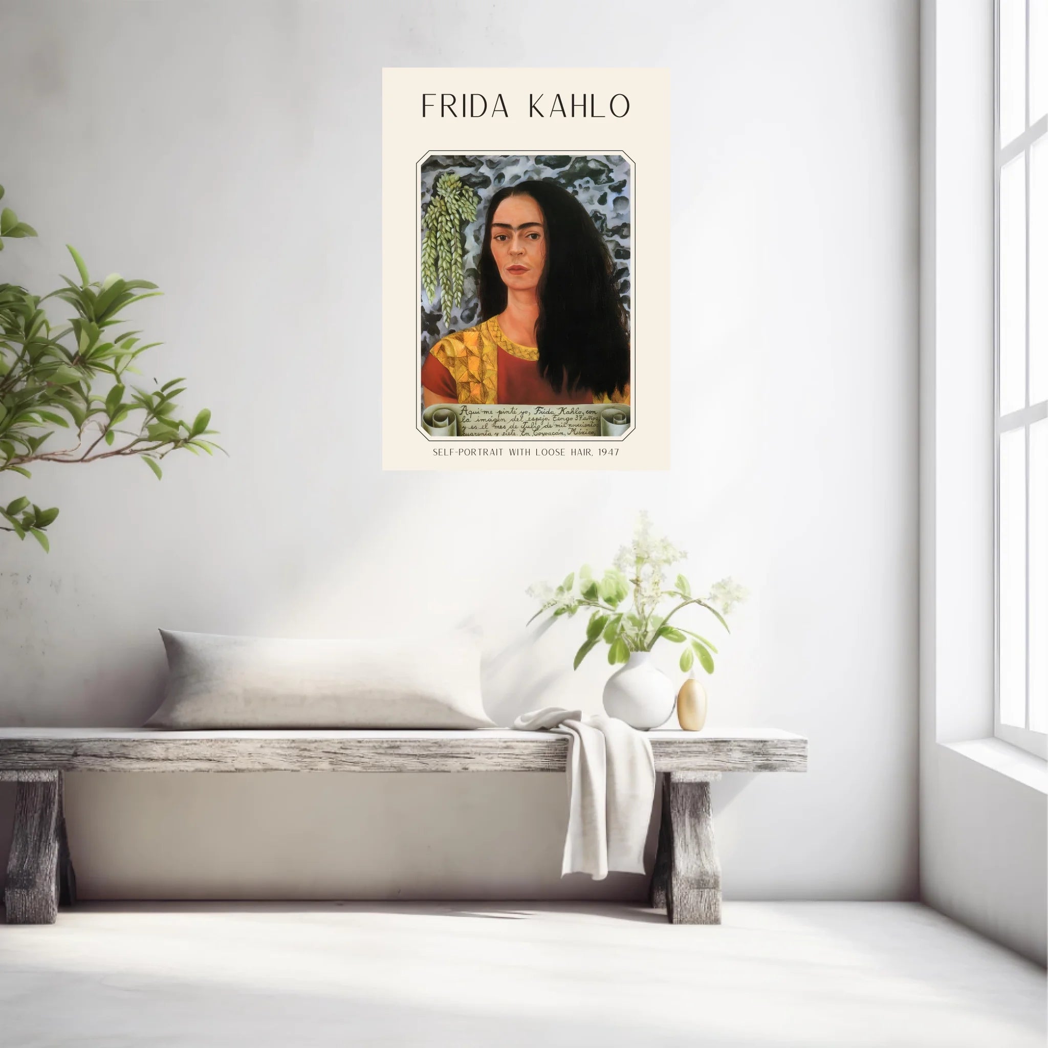 Affiche Frida Kahlo – Self Portrait Loose Hair 1947