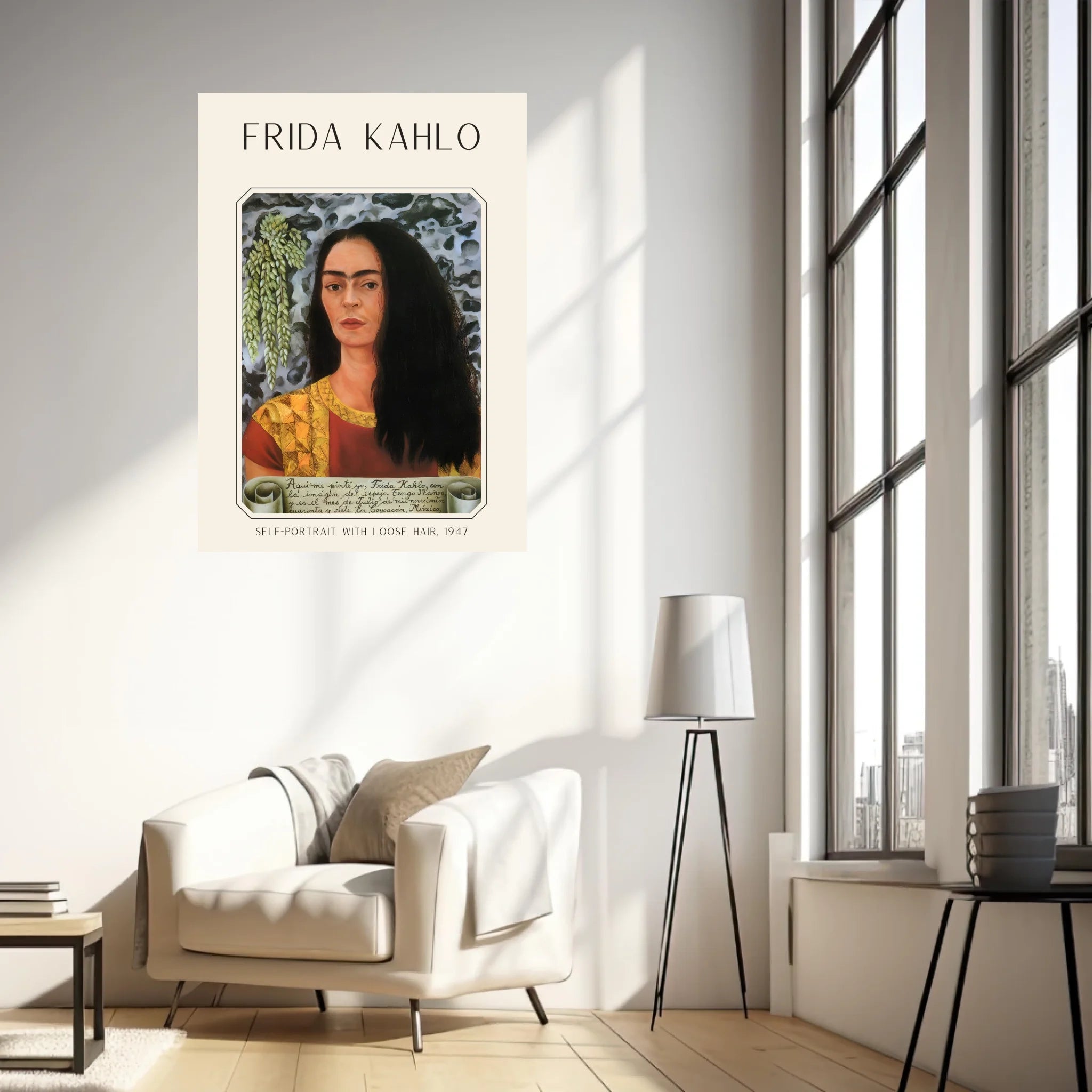 Affiche Frida Kahlo – Self Portrait Loose Hair 1947