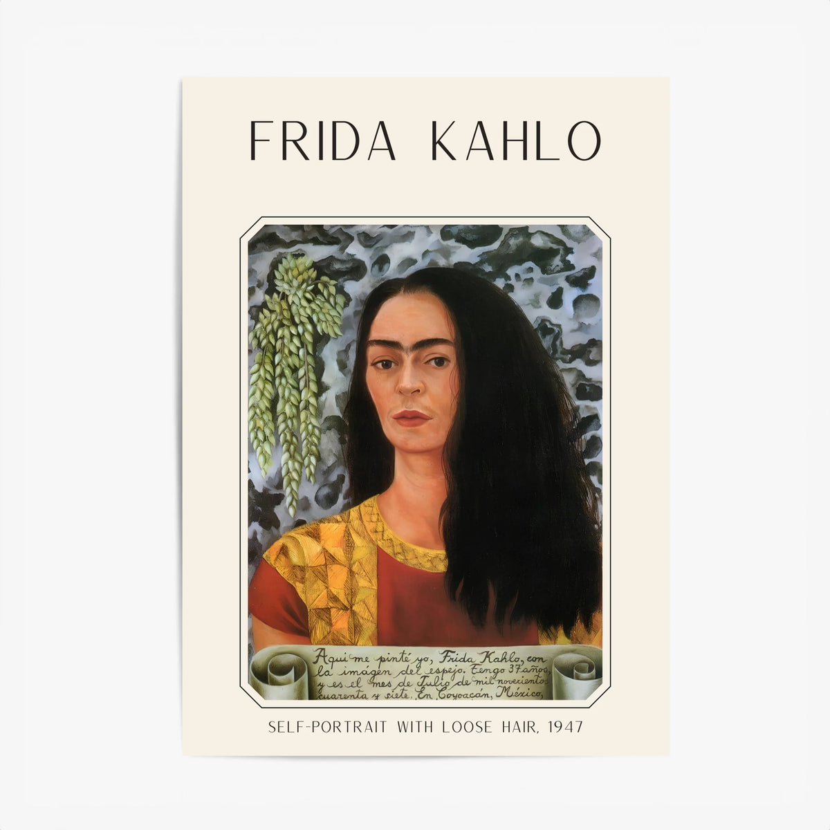 Affiche Frida Kahlo – Self Portrait Loose Hair 1947