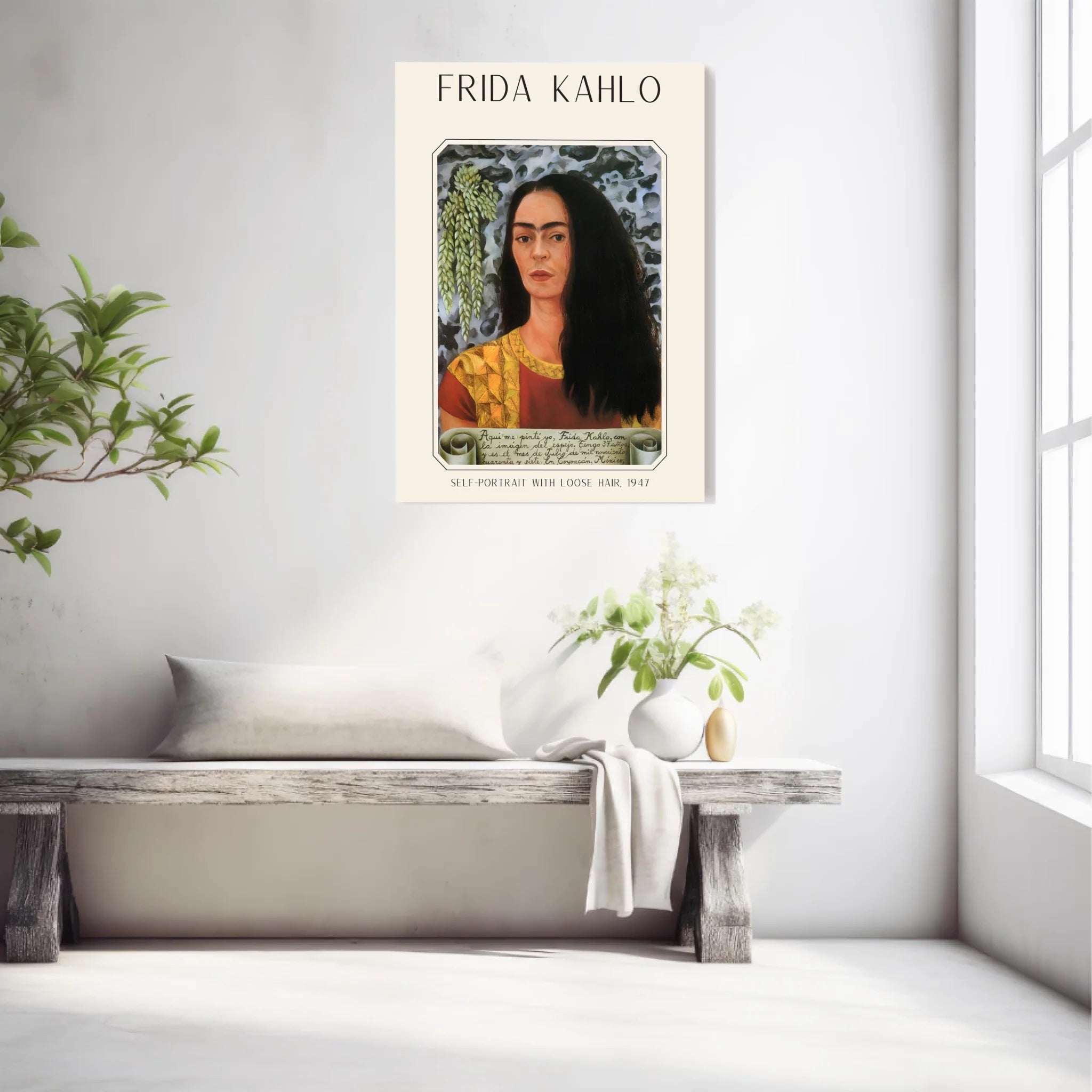 Affiche Frida Kahlo – Self Portrait Loose Hair 1947