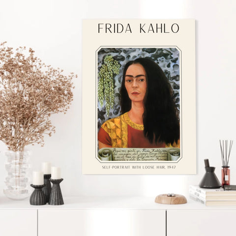 Affiche Frida Kahlo – Self Portrait Loose Hair 1947