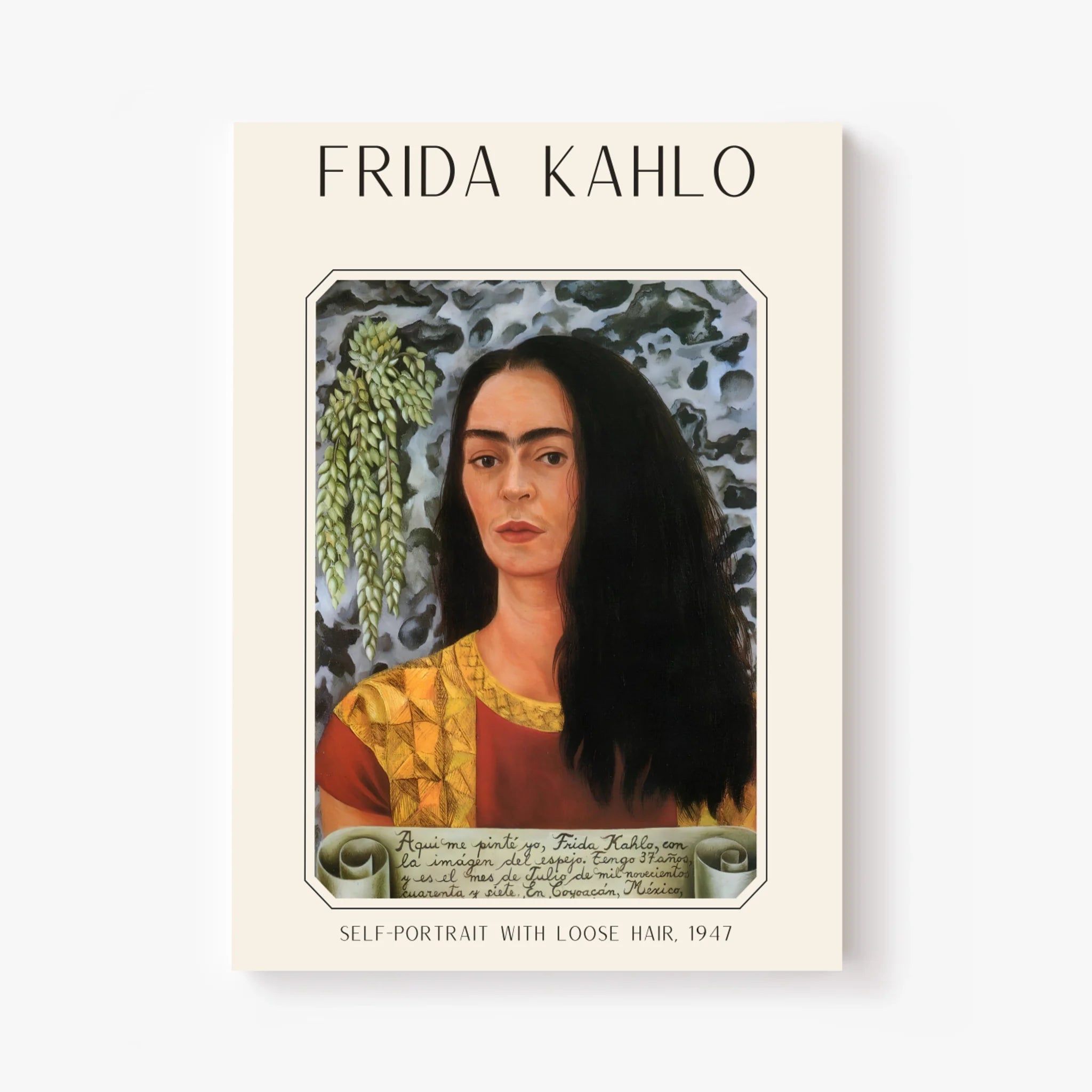 Affiche Frida Kahlo – Self Portrait Loose Hair 1947