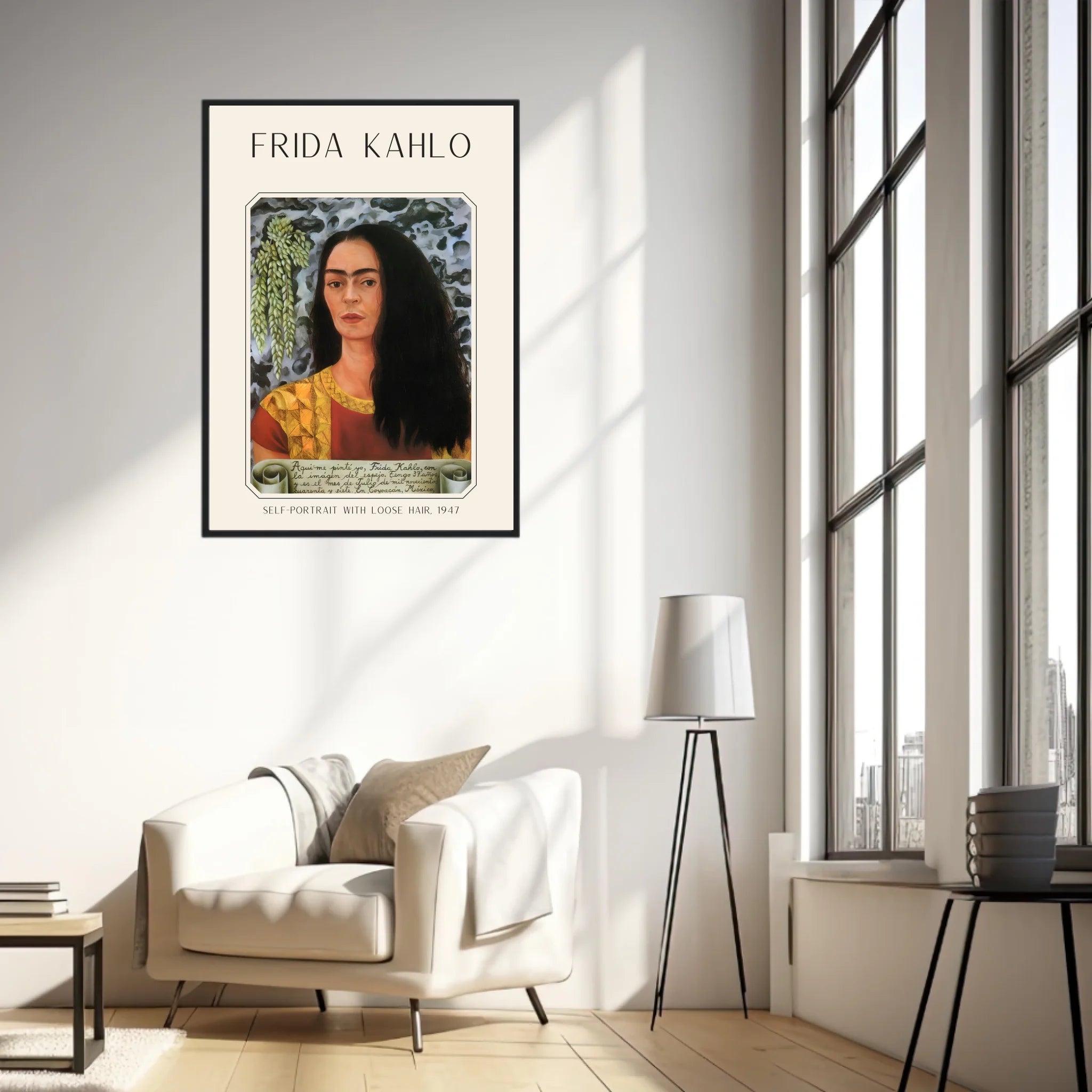 Affiche Frida Kahlo – Self Portrait Loose Hair 1947