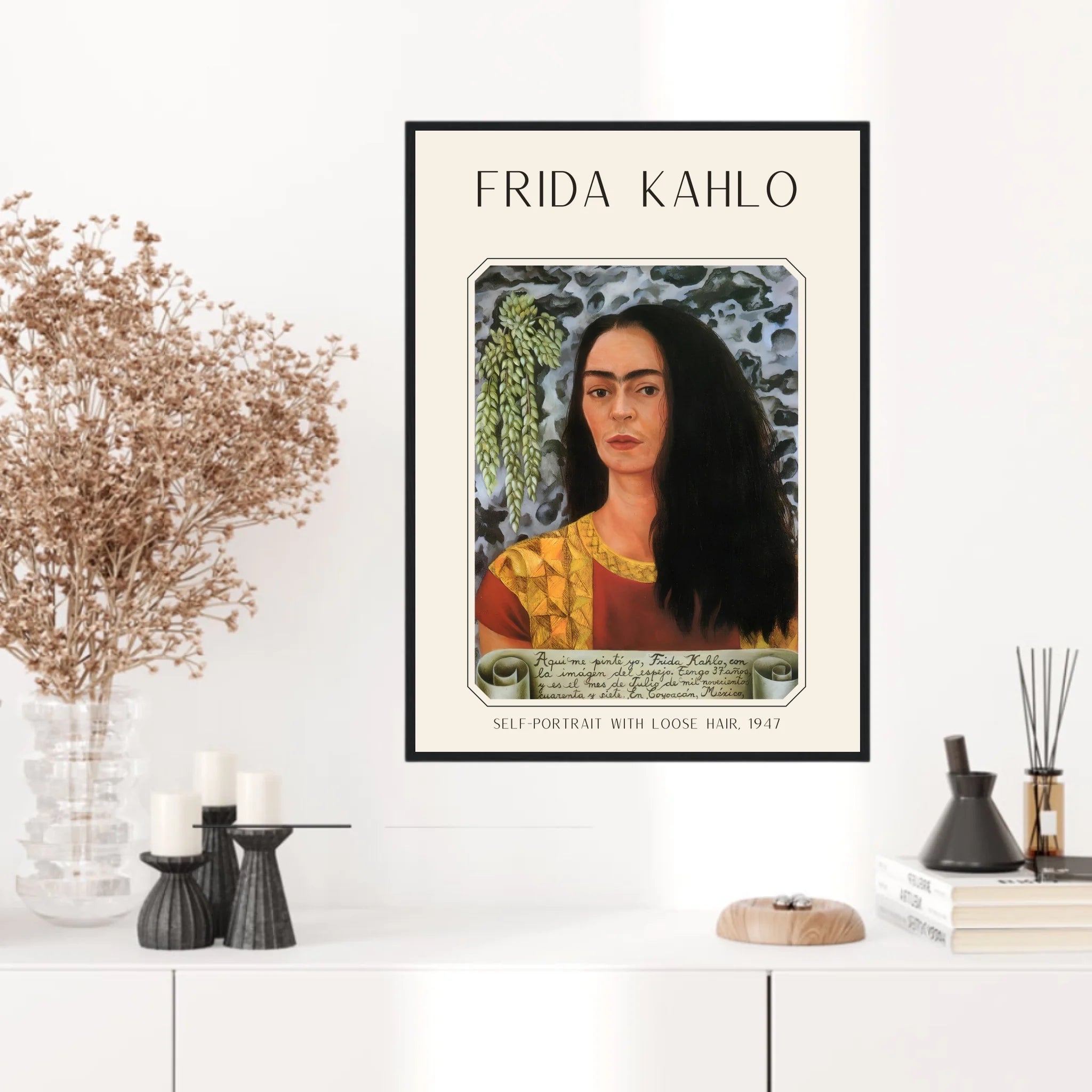 Affiche Frida Kahlo – Self Portrait Loose Hair 1947