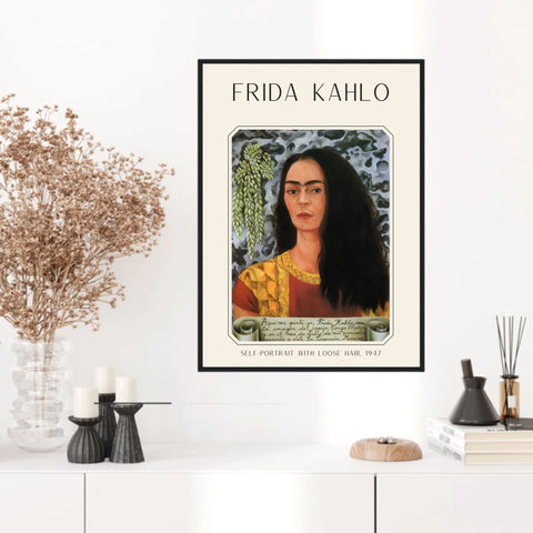 Affiche Frida Kahlo – Self Portrait Loose Hair 1947