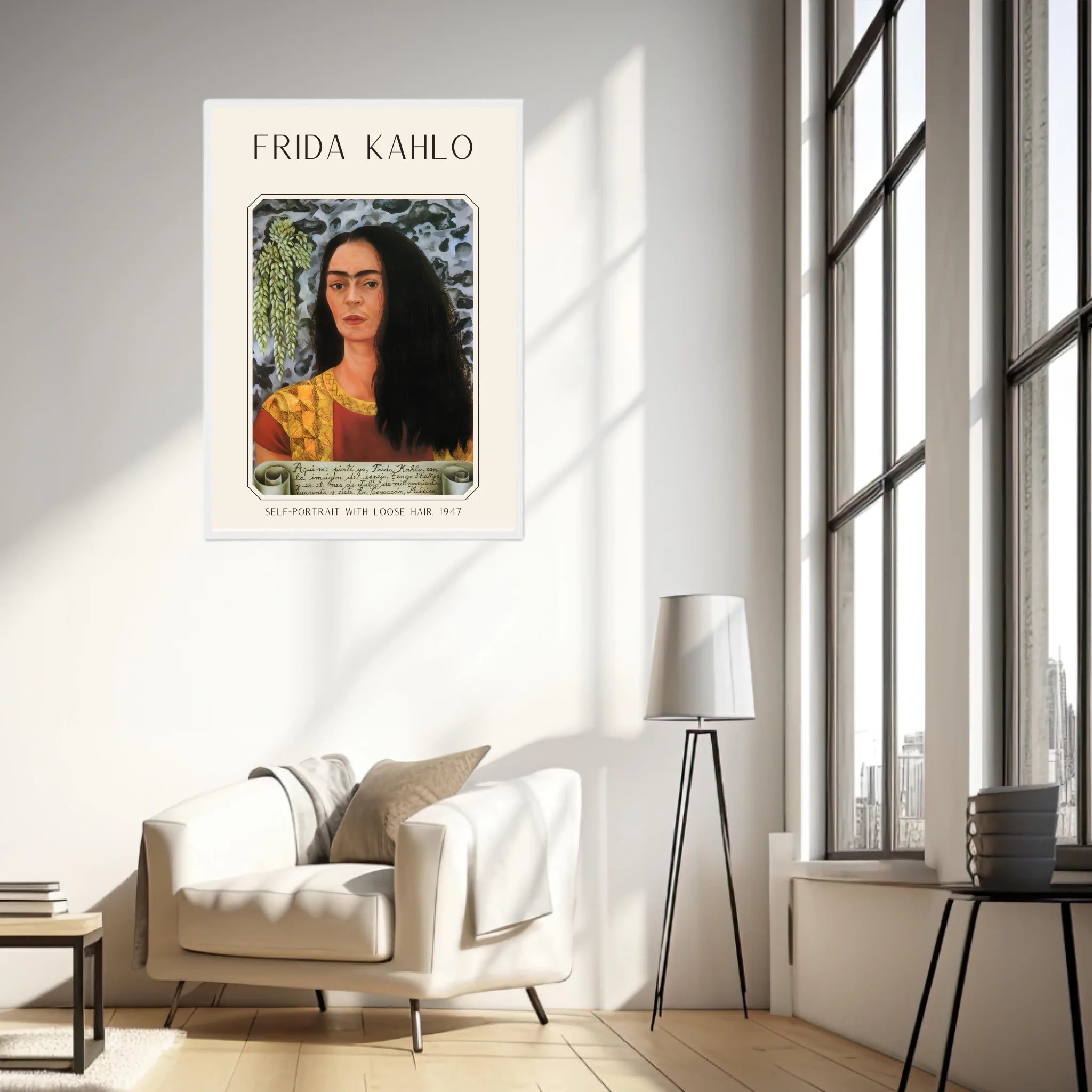 Affiche Frida Kahlo – Self Portrait Loose Hair 1947