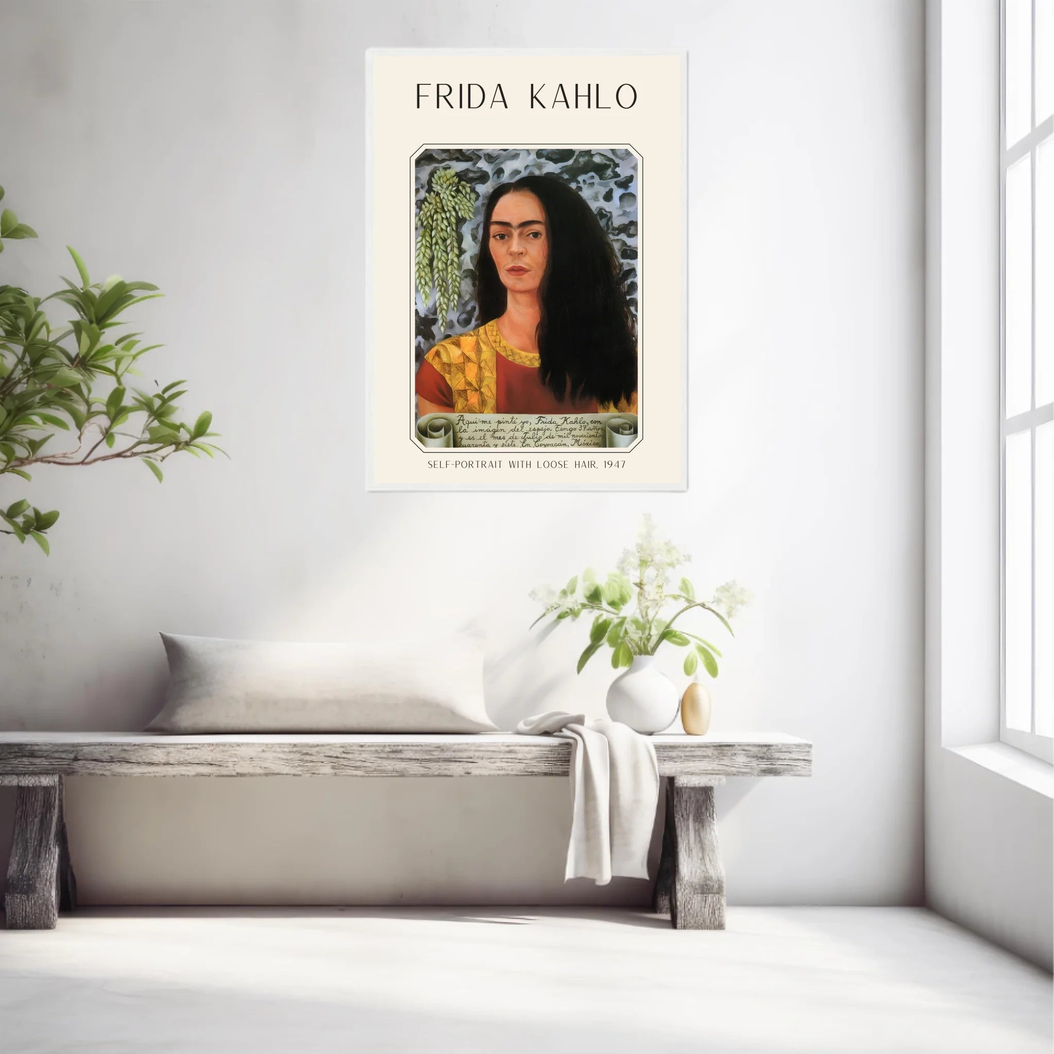 Affiche Frida Kahlo – Self Portrait Loose Hair 1947