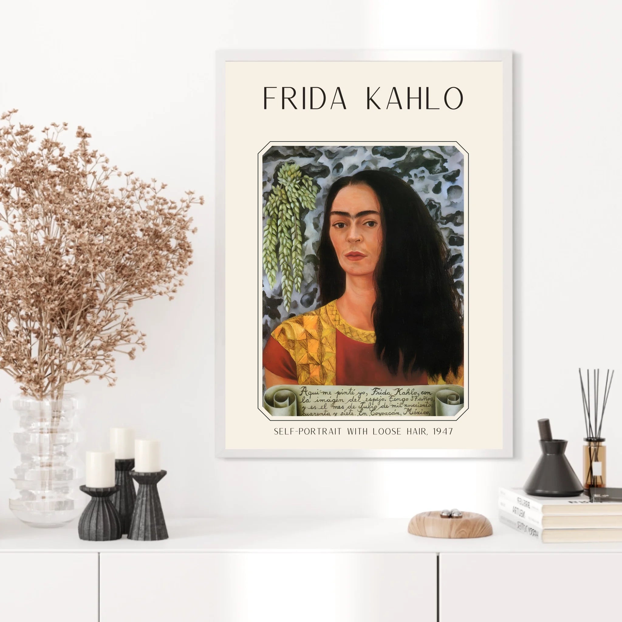 Affiche Frida Kahlo – Self Portrait Loose Hair 1947