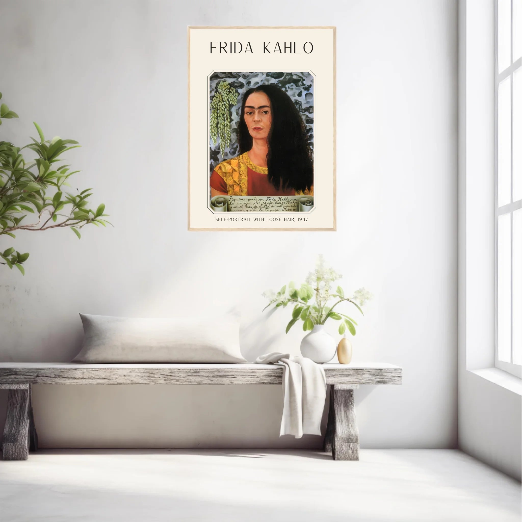 Affiche Frida Kahlo – Self Portrait Loose Hair 1947