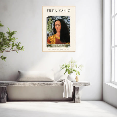 Affiche Frida Kahlo – Self Portrait Loose Hair 1947
