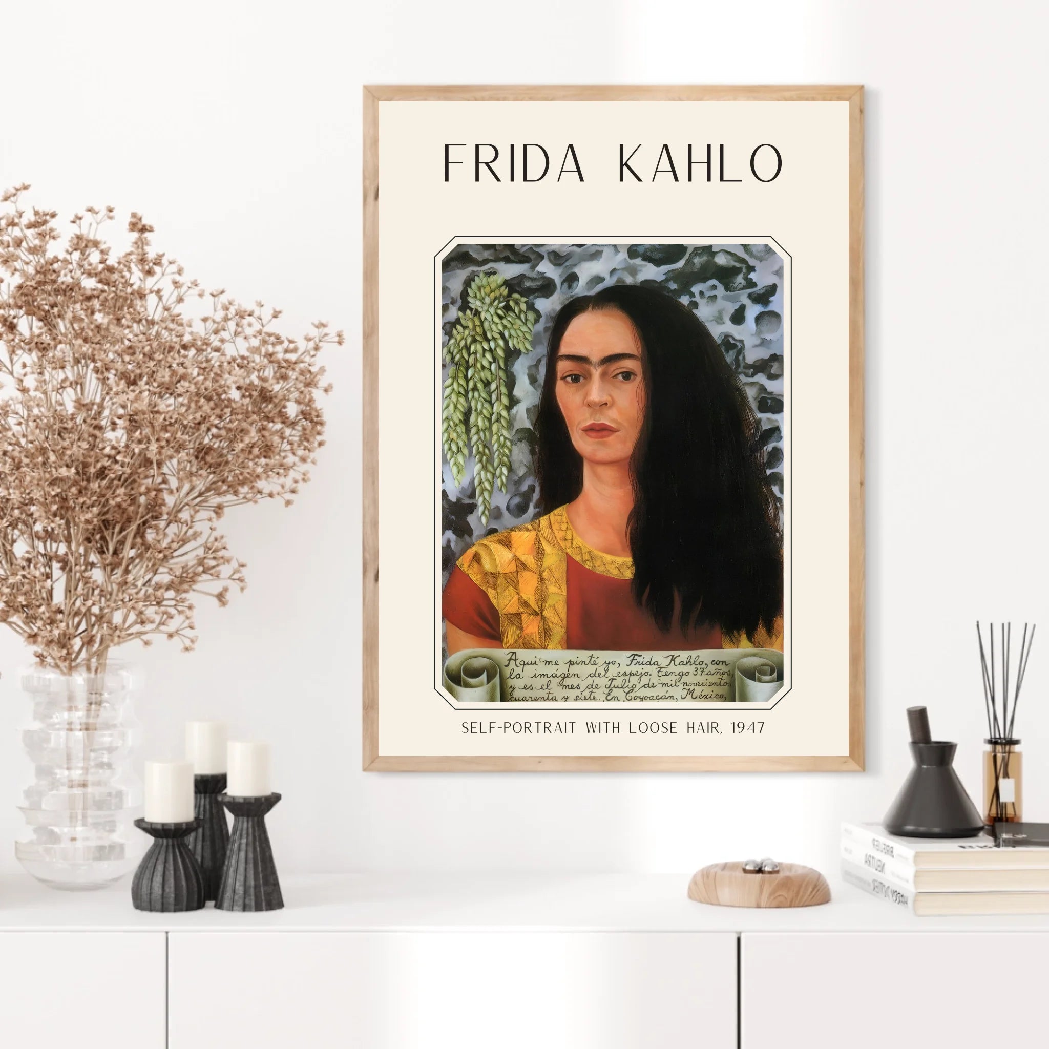 Affiche Frida Kahlo – Self Portrait Loose Hair 1947