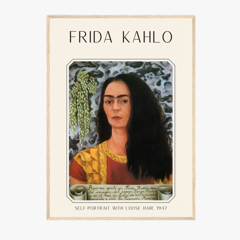 Affiche Frida Kahlo – Self Portrait Loose Hair 1947