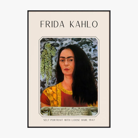 Affiche Frida Kahlo – Self Portrait Loose Hair 1947