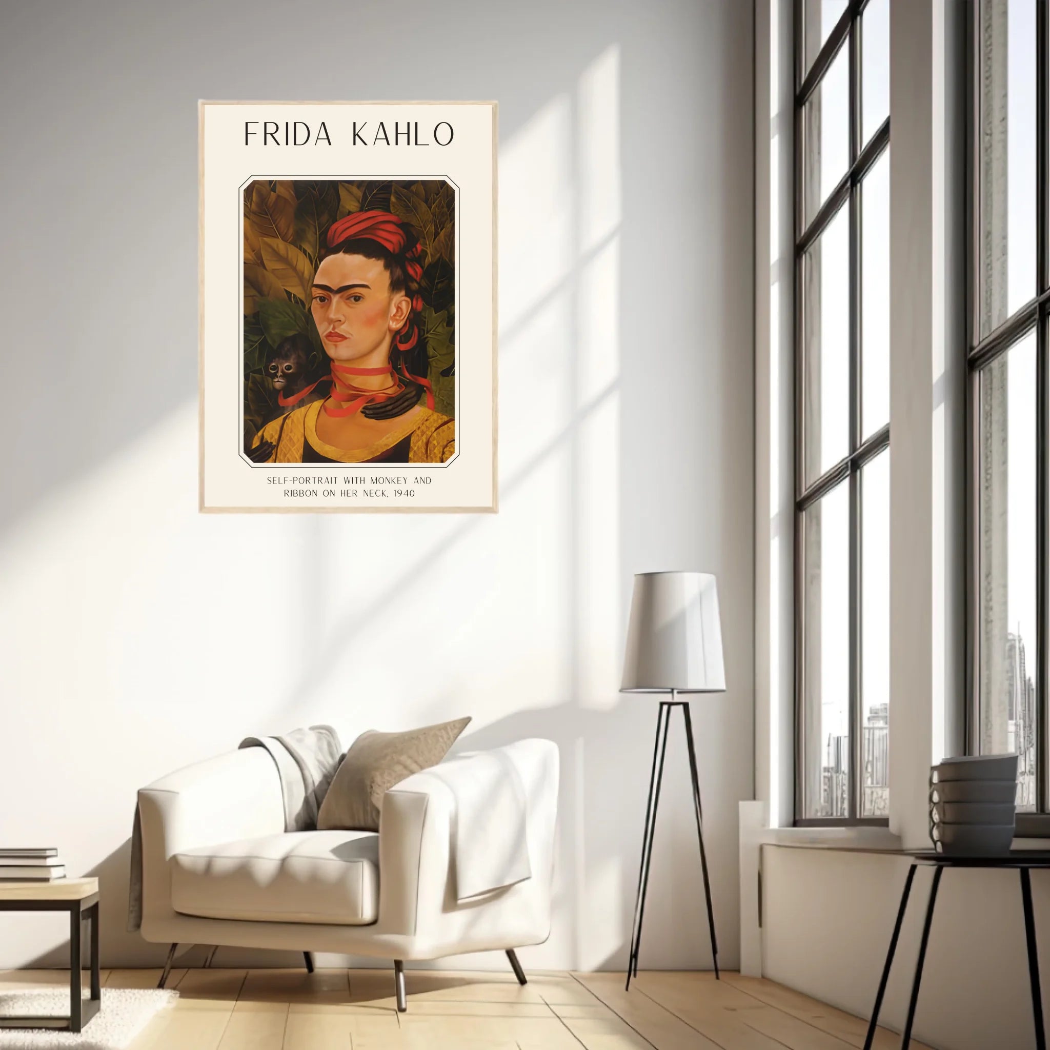 Affiche Frida Kahlo – Self Portrait Monkey and Ribbon 1940
