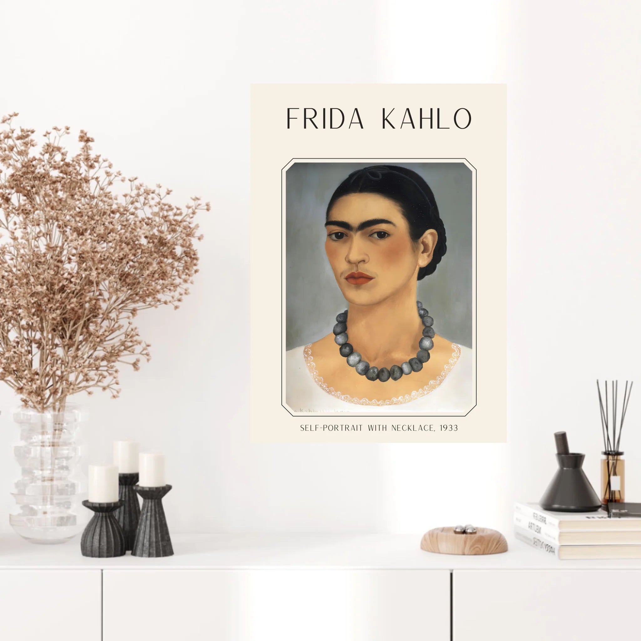 Affiche Frida Kahlo – Self Portrait With Necklace 1933