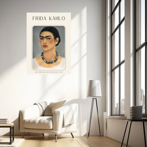 Affiche Frida Kahlo – Self Portrait With Necklace 1933