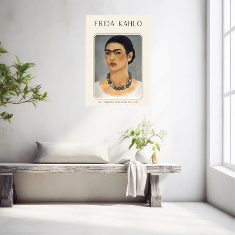 Affiche Frida Kahlo – Self Portrait With Necklace 1933