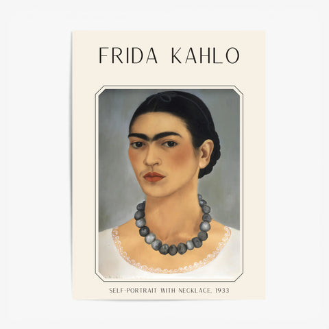 Affiche Frida Kahlo – Self Portrait With Necklace 1933