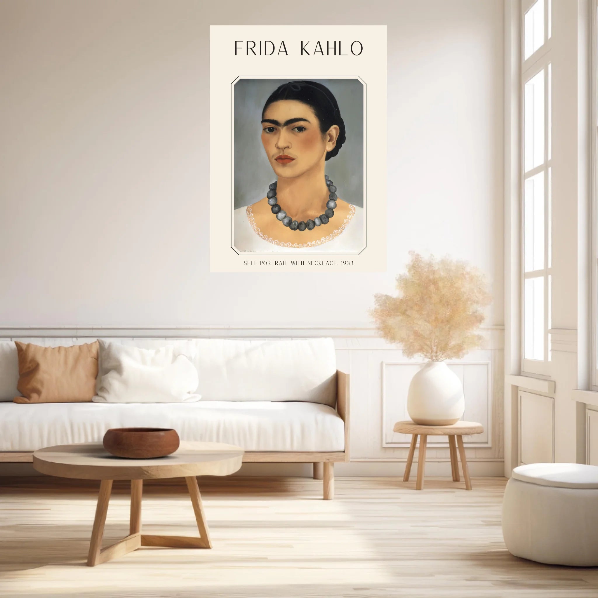 Affiche Frida Kahlo – Self Portrait With Necklace 1933