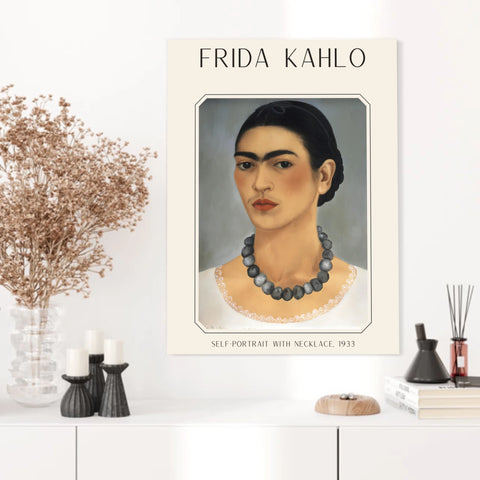Affiche Frida Kahlo – Self Portrait With Necklace 1933