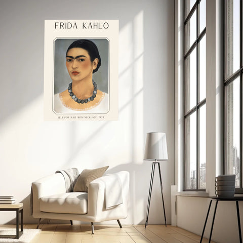 Affiche Frida Kahlo – Self Portrait With Necklace 1933