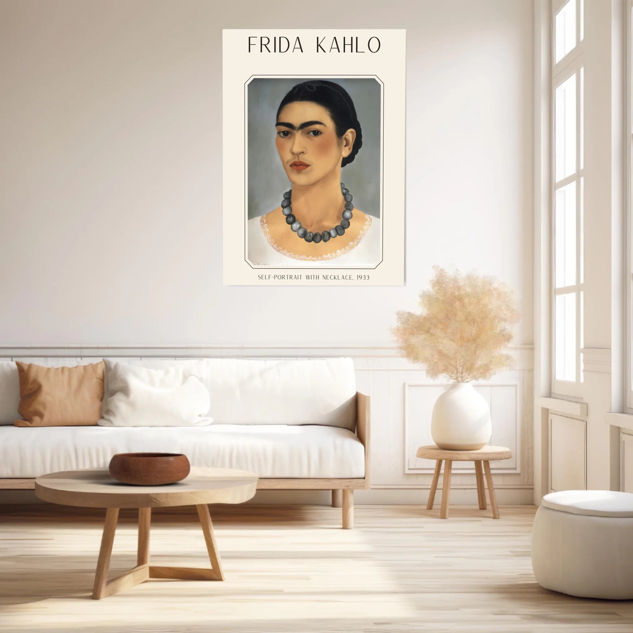 Affiche Frida Kahlo – Self Portrait With Necklace 1933
