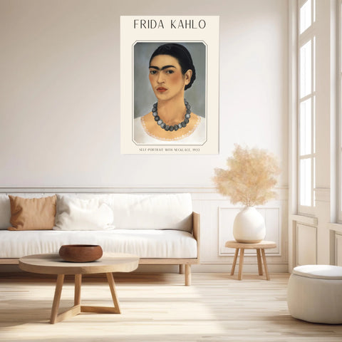Affiche Frida Kahlo – Self Portrait With Necklace 1933