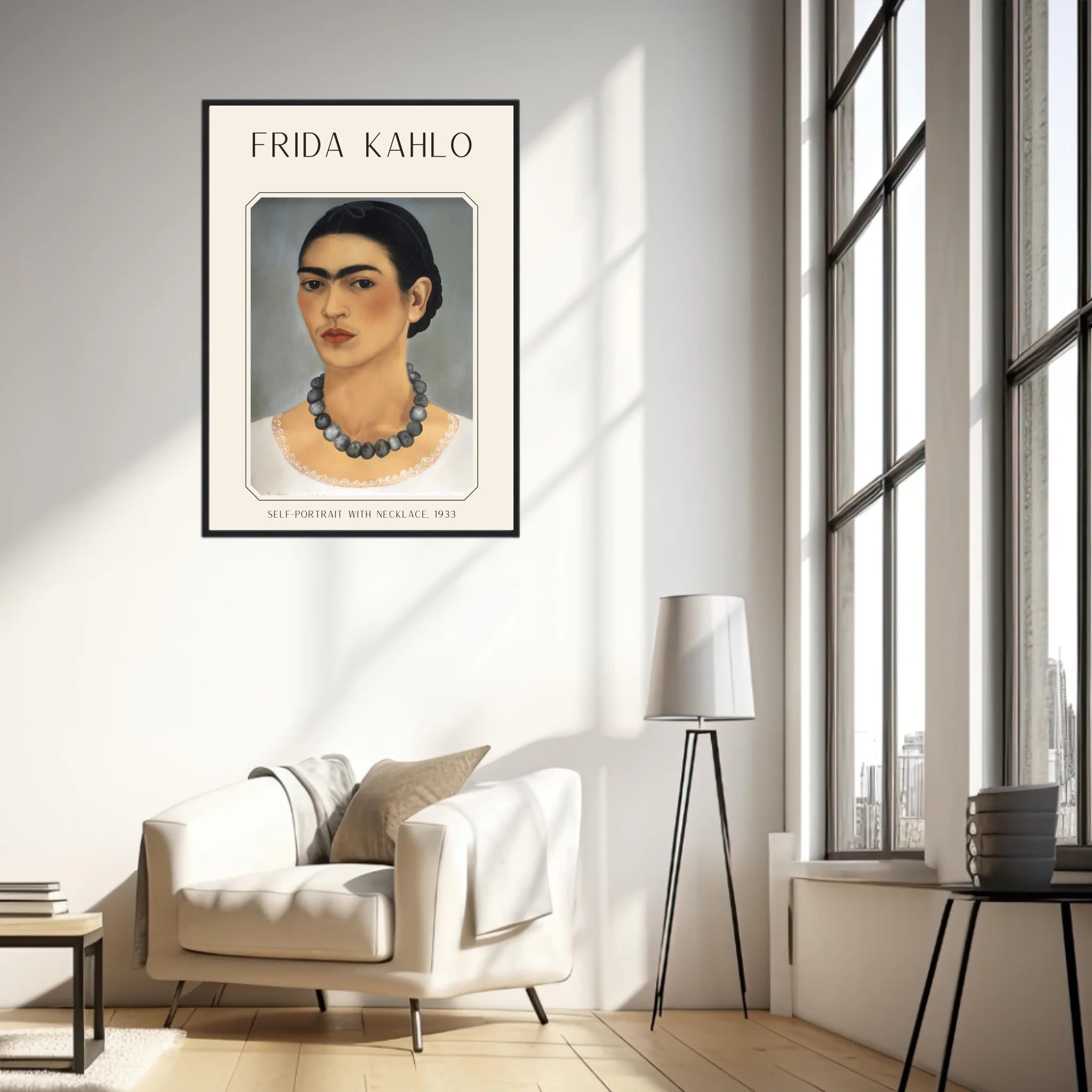 Affiche Frida Kahlo – Self Portrait With Necklace 1933