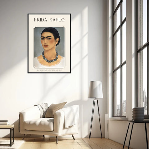 Affiche Frida Kahlo – Self Portrait With Necklace 1933