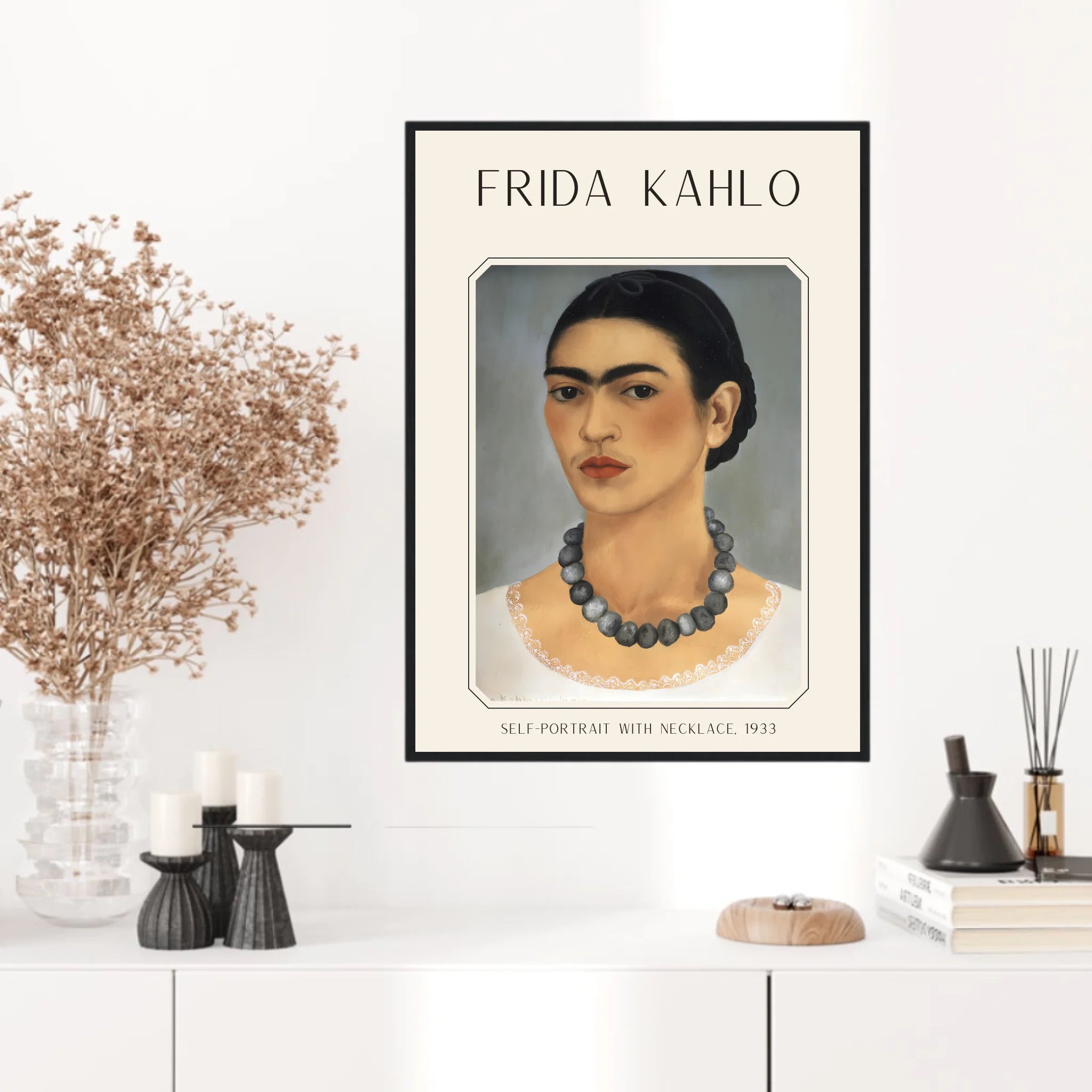 Affiche Frida Kahlo – Self Portrait With Necklace 1933
