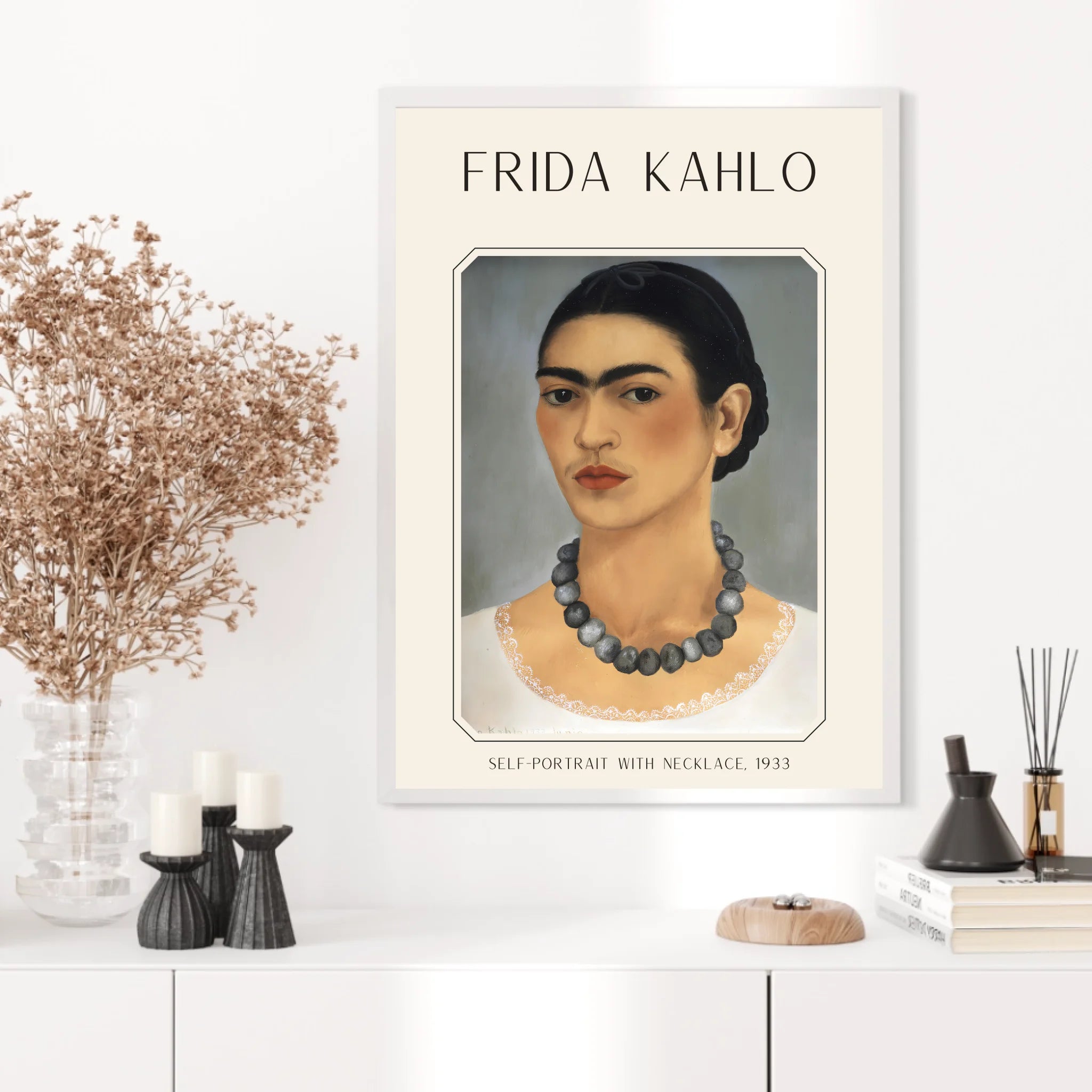 Affiche Frida Kahlo – Self Portrait With Necklace 1933