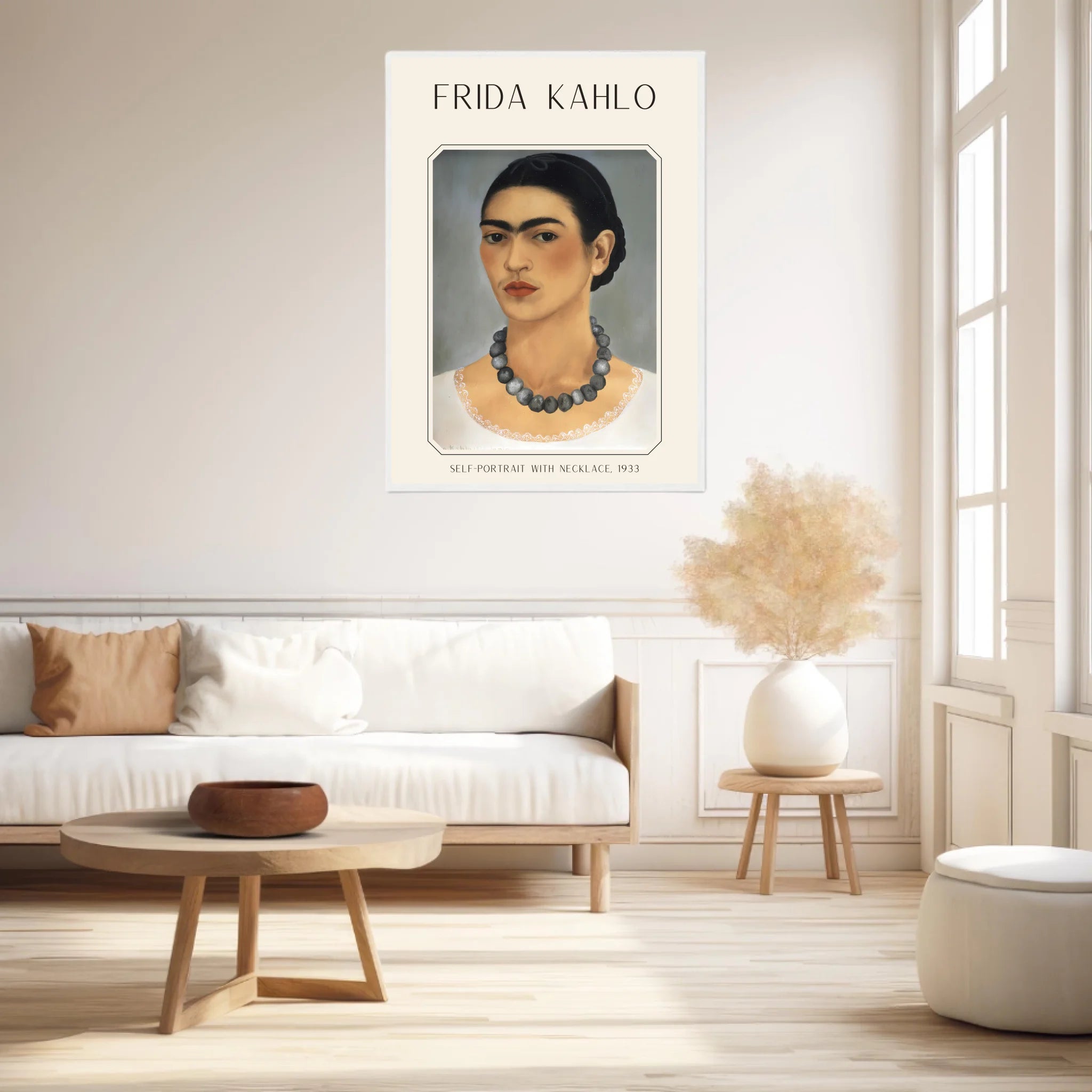 Affiche Frida Kahlo – Self Portrait With Necklace 1933