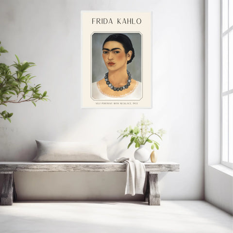 Affiche Frida Kahlo – Self Portrait With Necklace 1933
