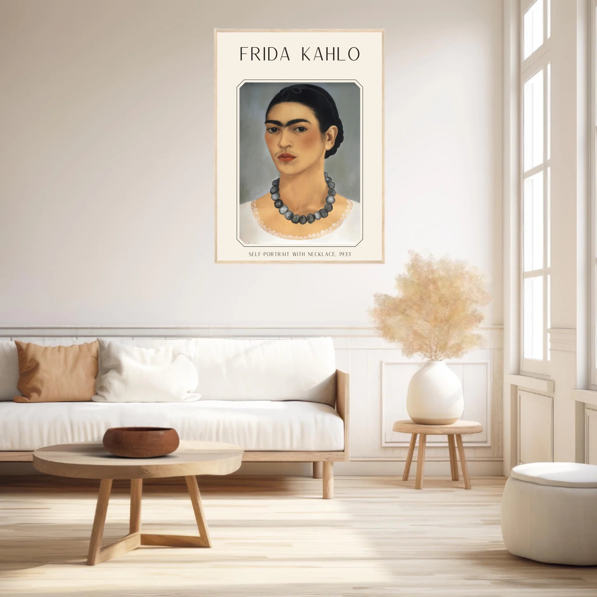 Affiche Frida Kahlo – Self Portrait With Necklace 1933