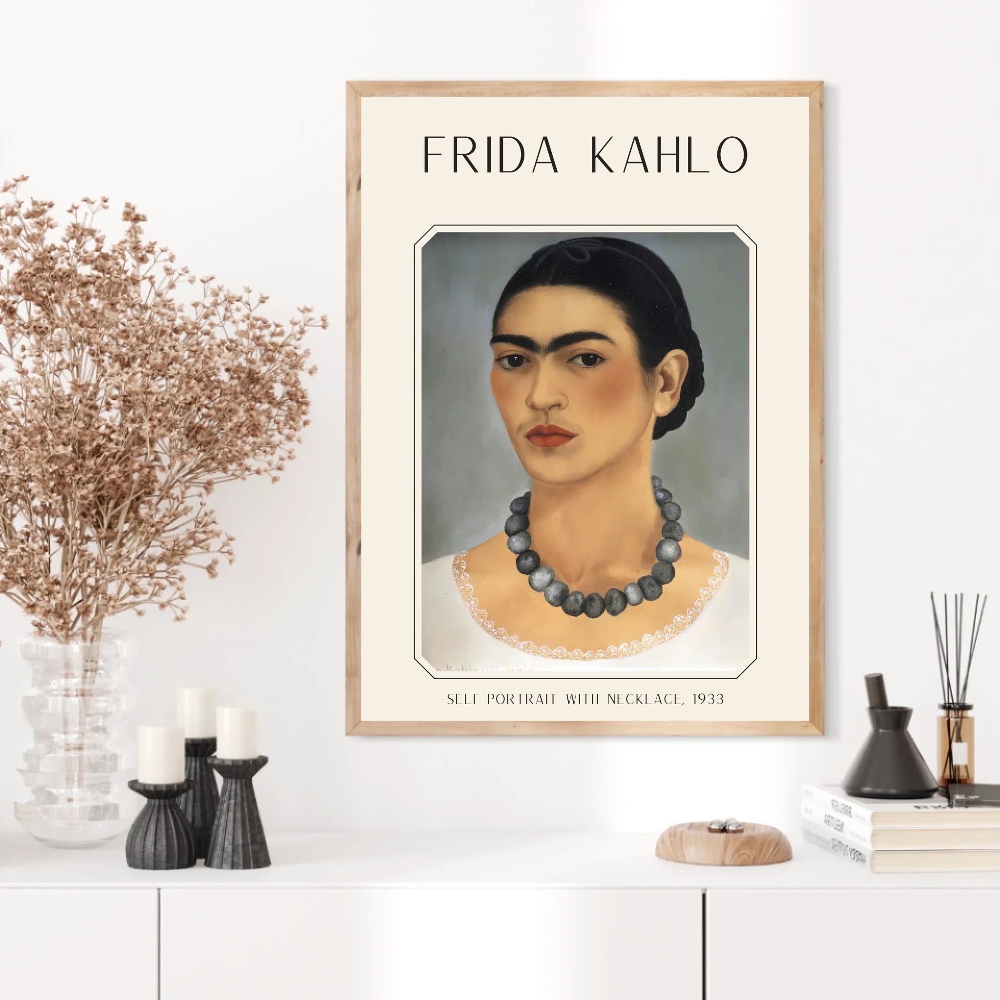 Affiche Frida Kahlo – Self Portrait With Necklace 1933