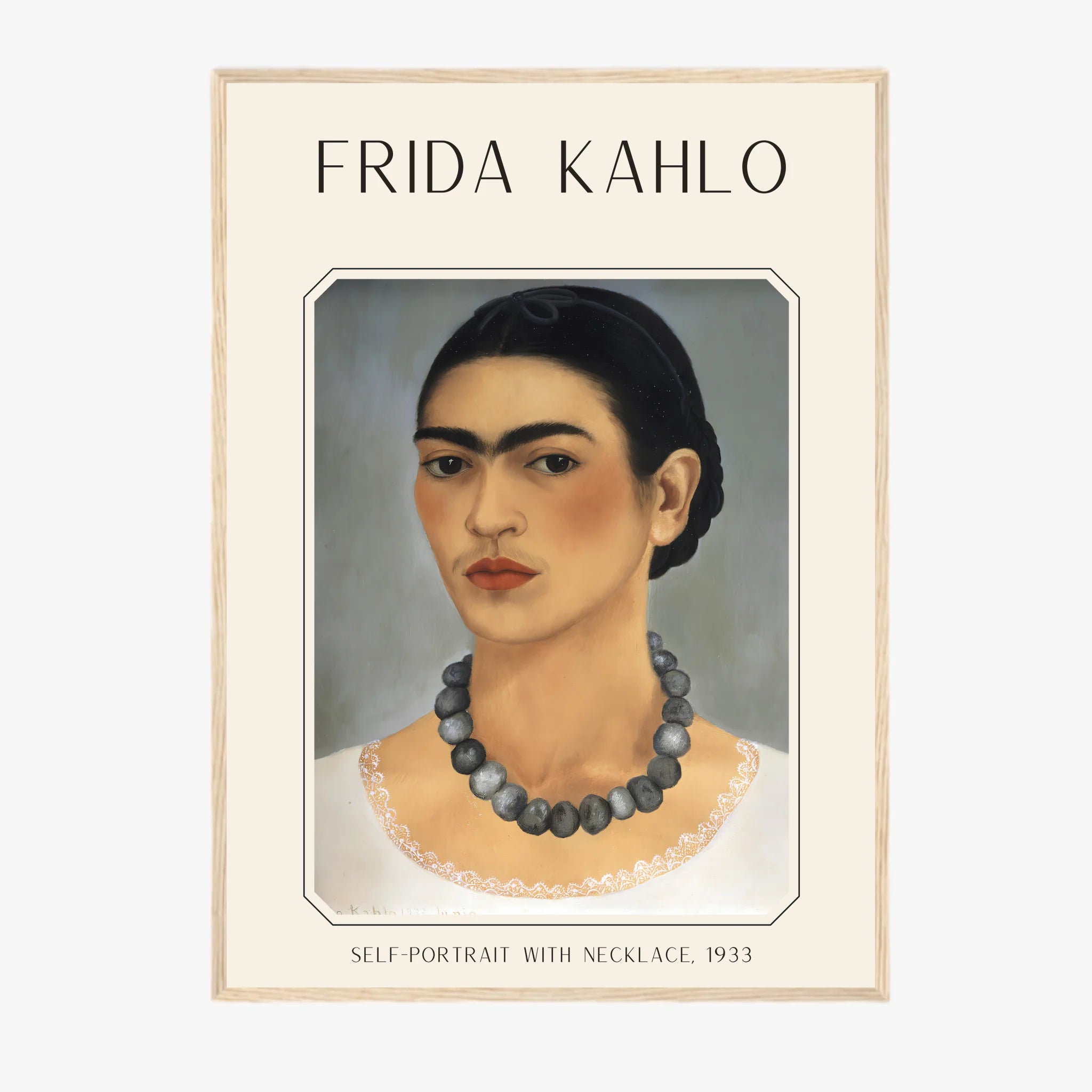 Affiche Frida Kahlo – Self Portrait With Necklace 1933