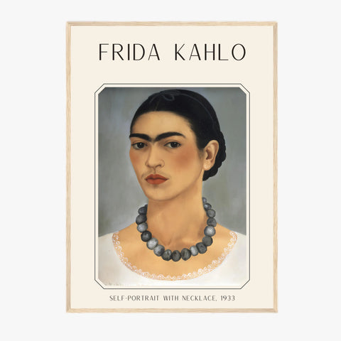 Affiche Frida Kahlo – Self Portrait With Necklace 1933