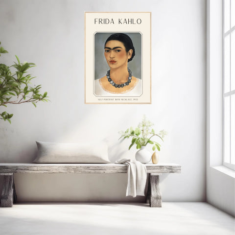 Affiche Frida Kahlo – Self Portrait With Necklace 1933