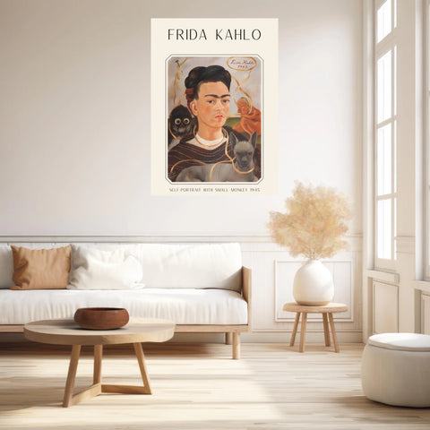 Affiche Frida Kahlo – Self Portrait With Small Monkey 1945