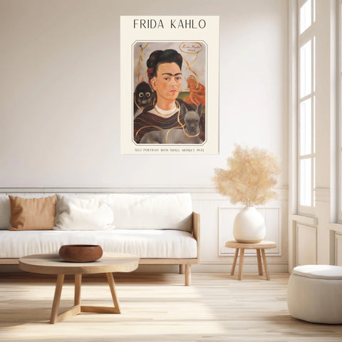 Affiche Frida Kahlo – Self Portrait With Small Monkey 1945
