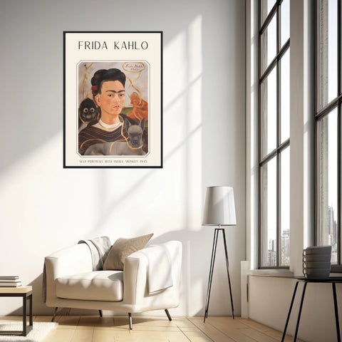 Affiche Frida Kahlo – Self Portrait With Small Monkey 1945